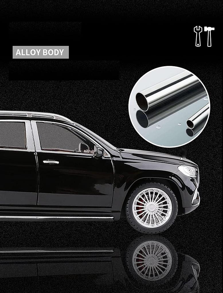 1:24-масштабная металлическая модель автомобиля GLS600, модели автомобилей из литого сплава, 6 дверей можно открыть с помощью звуковых и световых игрушек для детского орнамента