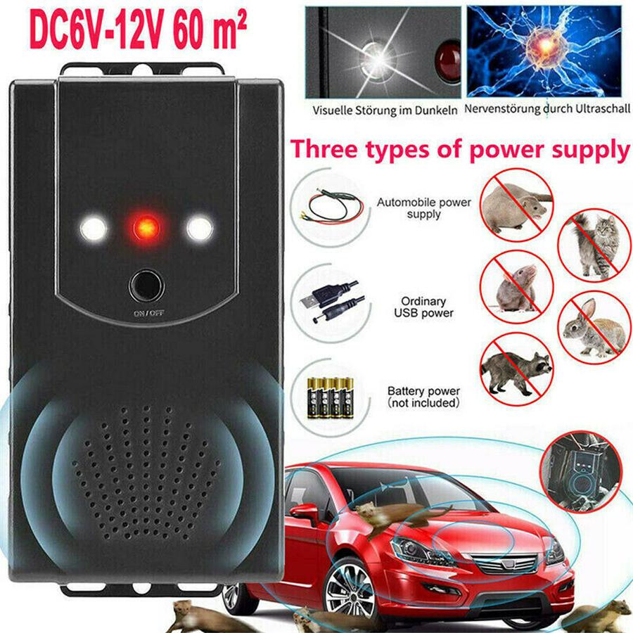 Car Vehicle UltraSonic Under Hood Mice Rat Pest Repellent Mouse Repeller DC12V
