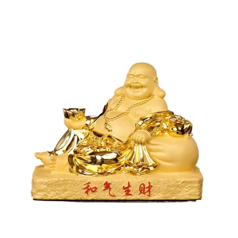 Home Decoration Accessories Resin Handicrafts Car Ornaments The Maitreya Buddha Statue In the Car Attracts Wealth 1pcs Gift