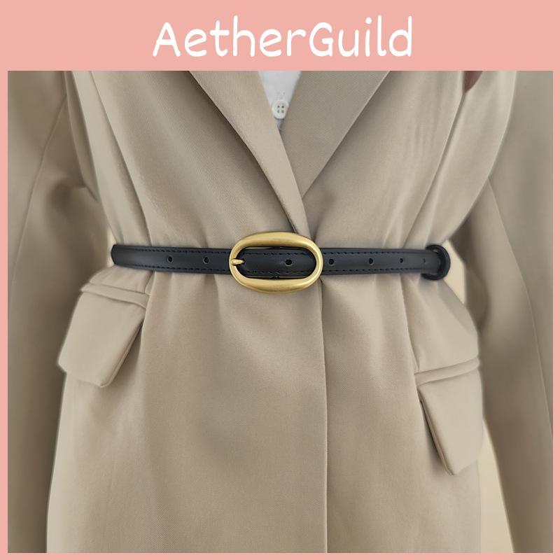 Leather Color Solid Waist Belt With Simple Design For Everyday And Office