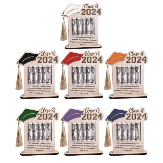 Органайзер для денег на выпускной, держатель для денег, украшение для рабочего стола, стабильный, с гладкими краями, без заусенцев, деревянный орнамент, аксессуары для вечеринок