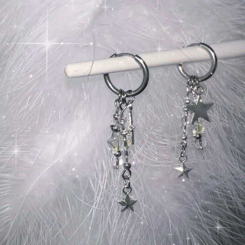 Серьги Y2K нерегулярные пентаграммы женские милые крутые модные серьги-кисточки ювелирные изделия для вечеринок подарки