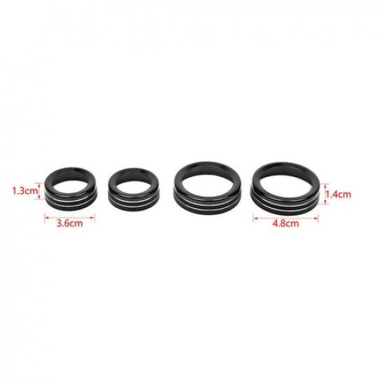 Air Conditioner Audio Volume Switch Knob Trim For Ford F150 2021-2024 Black 4pcs