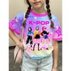 Kpop Style Short-Sleeve T-Shirts for Girls Funny Gift for Kids Summer Short Sleeve Tops Casual Round-Neck Outdoor Girls Clothes