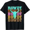 Западная Страна Леопард Howdy Череп Быка Ковбойское Родео Футболка