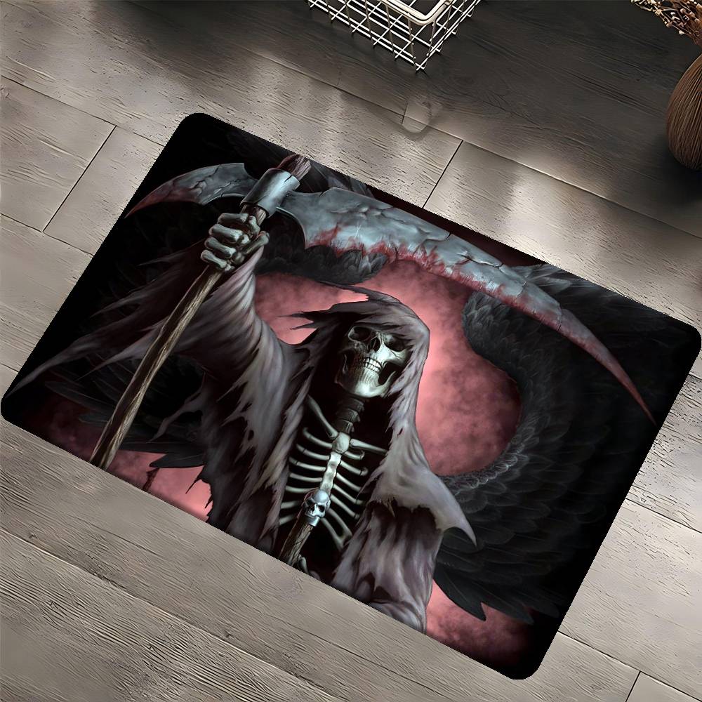 D-Dark Grim Reaper Anime Entrance Door Mat Nordic Style Home Doormat Bathroom-Toilet Mats Bedroom Hotel Decor Mat