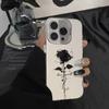 Черная роза Стерлинговое серебро Чехол для телефона-ракушки для Apple 17/16/15pro/14promax/13/12