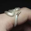 Rock Street Style Animal Silver Snake Ring Man Opening Ring Hip Hop Jewelry Retro Zinc Zinc Alloy Ring
