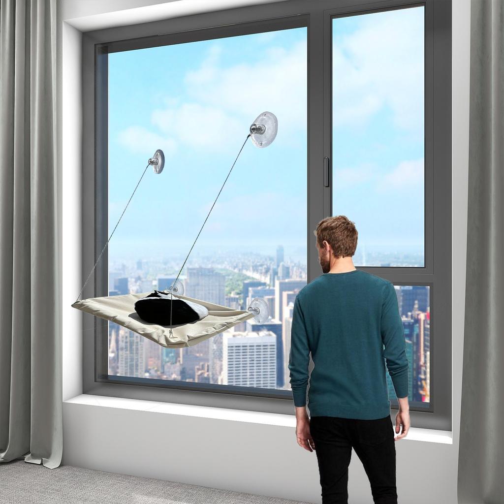 Кровать для кошек типа присоски, для наблюдения и отдыха, съемная моющаяся, подвесная на стекло