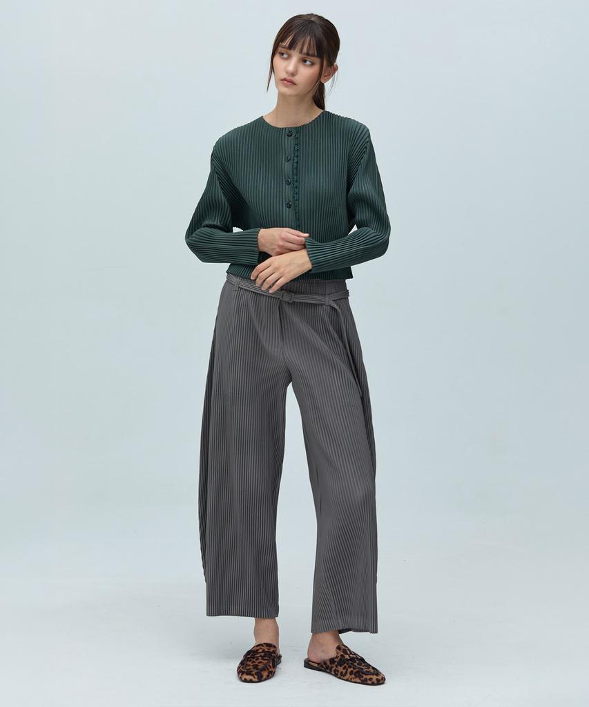 YOYOYOY Lace Point Pleated Crop Jacket_3Colors