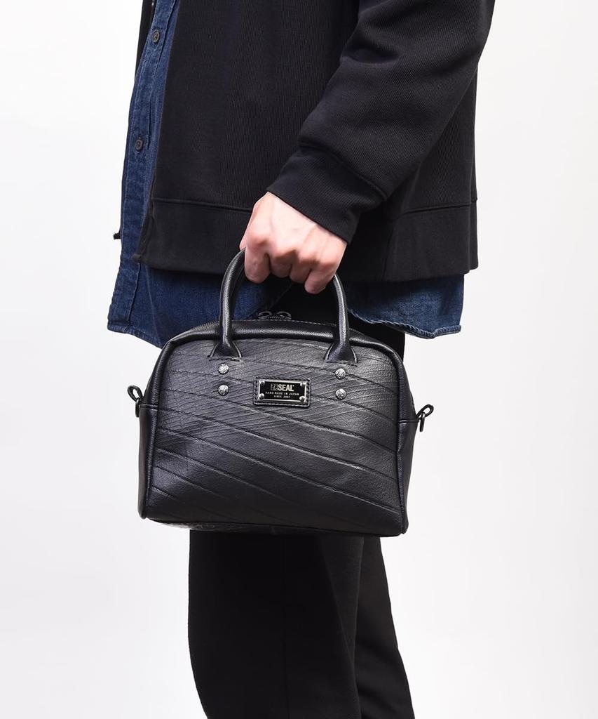 SEAL Mini Bowling Bag for Men Boston Mini Tote Shoulder Crossbody Bag - Bag, Bag, Handbag, Waterproof, 2-Way Bag, (PS-271BK)