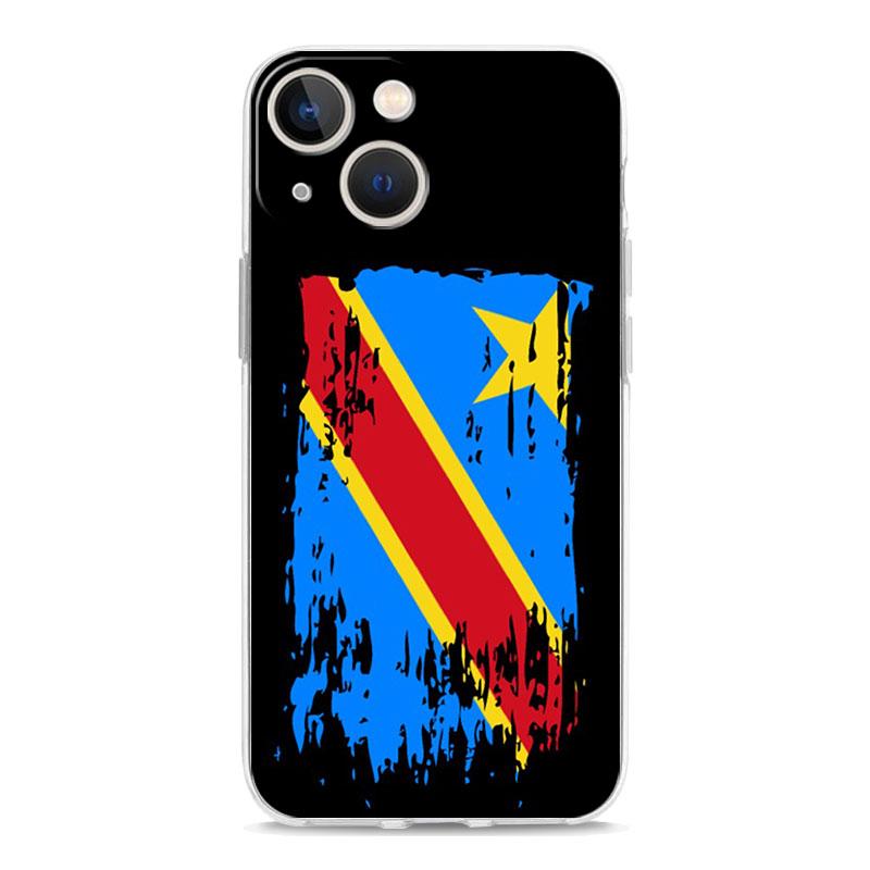 Флаг Конго Роскошный прозрачный чехол для телефона для iPhone 15 14 13 12 mini 11 Pro Max XS X XR SE 7 8 Plus Силиконовый прозрачный чехол