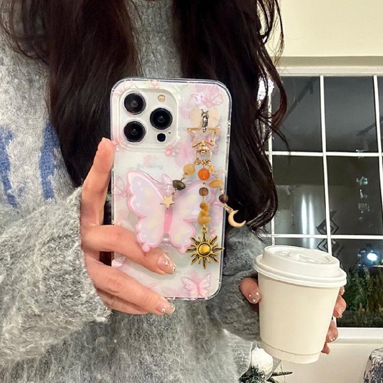 Модный Неправильный Камень Брелок Цветные Бусины Брелок со Звездами Луной Солнцем Подвеска Легкий Ключевой Аксессуар