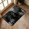 1pc 2D Flat Grim Reaper Skulls Graveyard Halloween Flannel Door Mat Non Slip Horror Decor Rug For Entryway Party Floor