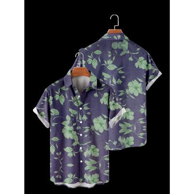 Мужская рубашка с короткими рукавами и 3D-принтом с изображением тропических листьев