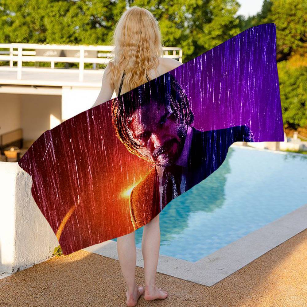 Classic J-john Movie W-wick Big Microfiber Beach Towels Quick Dry Towel Sand Beach Towels Pool Towel for Travel Swim Pool Yoga