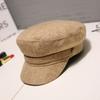 Women Men Cute Casual Outdoor Short Eaves Dome Cotton-flax Button Beret Hat Cap Unisex