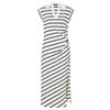 МО&Ко. Женское полосатое хлопковое платье макси с воротником поло