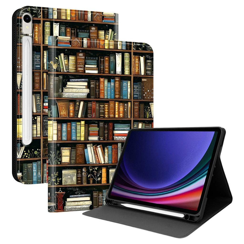 PU Leather Case For Samsung Galaxy Tab S10 Lite/S10 FE/S9 FE/S9 Pattern Print Tablet Cover Stand with Pen Slot (Stylus Not Included)