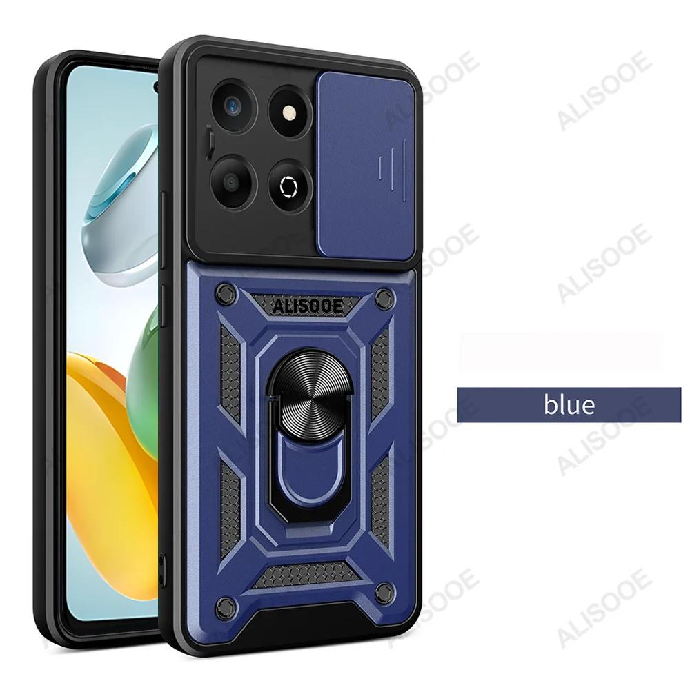 Funda for Honor 200 Smart Case Slide Camera Lens Ring Stand Holder Shockproof Phone Cover for Honor 200 Smart 5G Capa