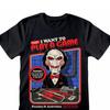 Steven Rhodes Unisex Adult I Want To Play A Game Saw T-Shirt