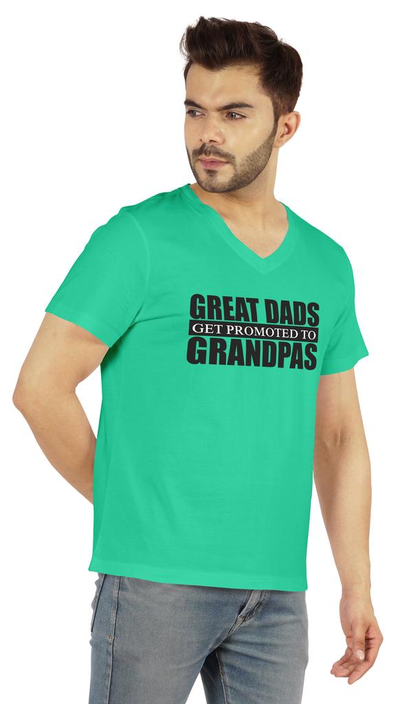 Inkmeso Мужская футболка для дедушки. Отличные папы получают повышение до дедушки. Футболка с надписью «Письмо» впервые