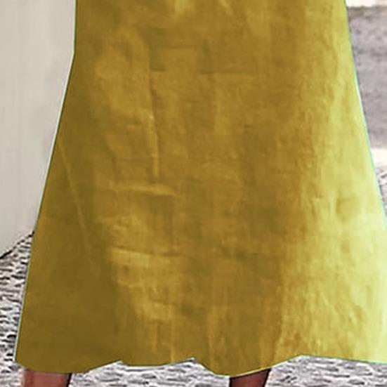 Женское платье миди с декорированным воротником и бретельками, платье с коротким рукавом, однотонное свободное летнее повседневное платье