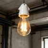 Heavy Duty Ceramic E27 Lamp Holder With GG50 Metal Hook For Bathroom Heaters Bulbs And LED Lights M4YD