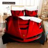 Speed Sports Car Duvet Cover Set Full Queen Size Red Cool Racing Car Bedding Sets Speed Automobile Extreme Sport Quilt Cover Set