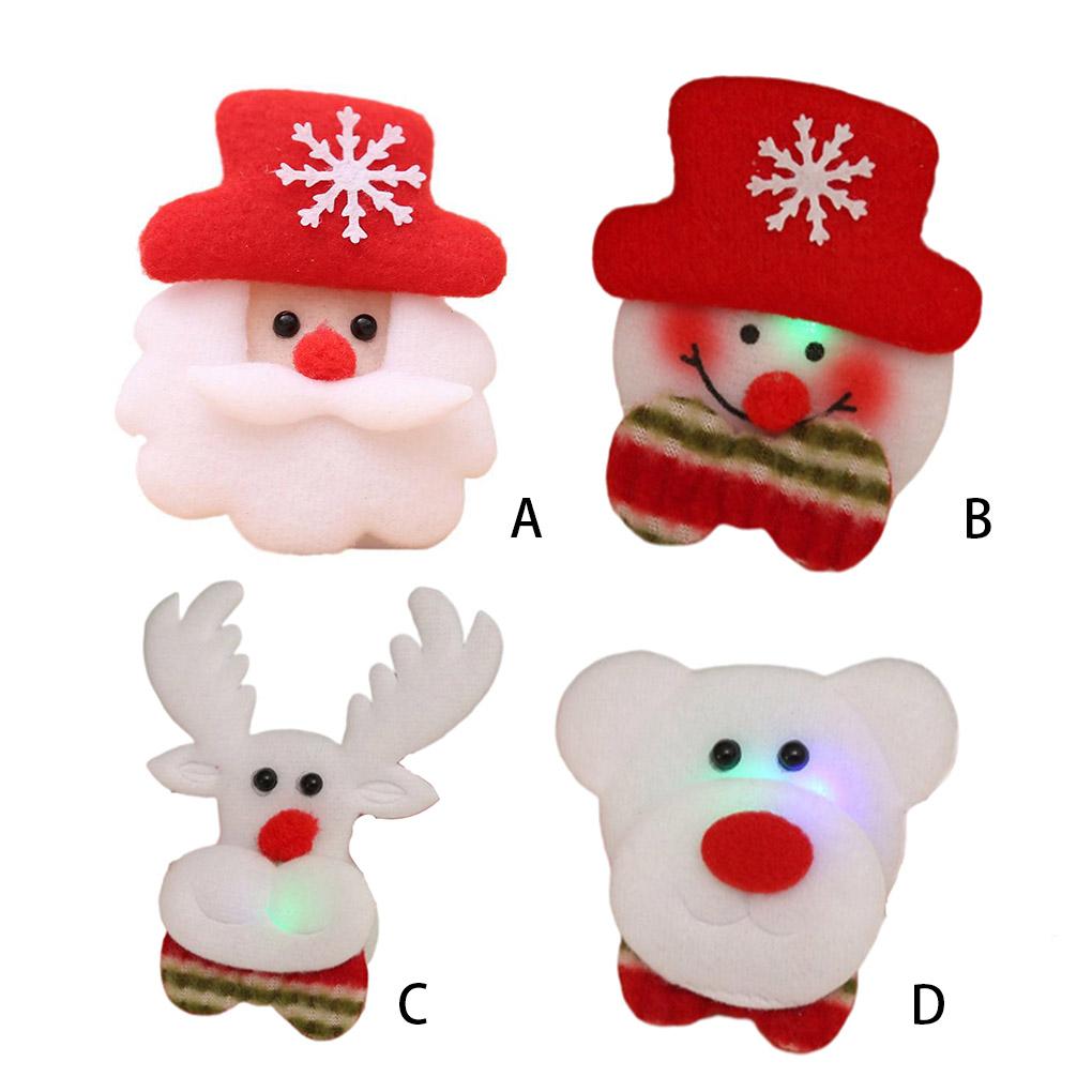 Рождественская светящаяся брошь на батарейках Рождественская нагрудная булавка Украшение для вечеринки Праздничная атмосфера Нового года Декор для одежды