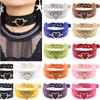 Heart Choker Necklace PU Leather Goth Choker Collar with Heart Punk Rock Collar Adjustable Size Women Men Harajuku Gothic Neck Accessories