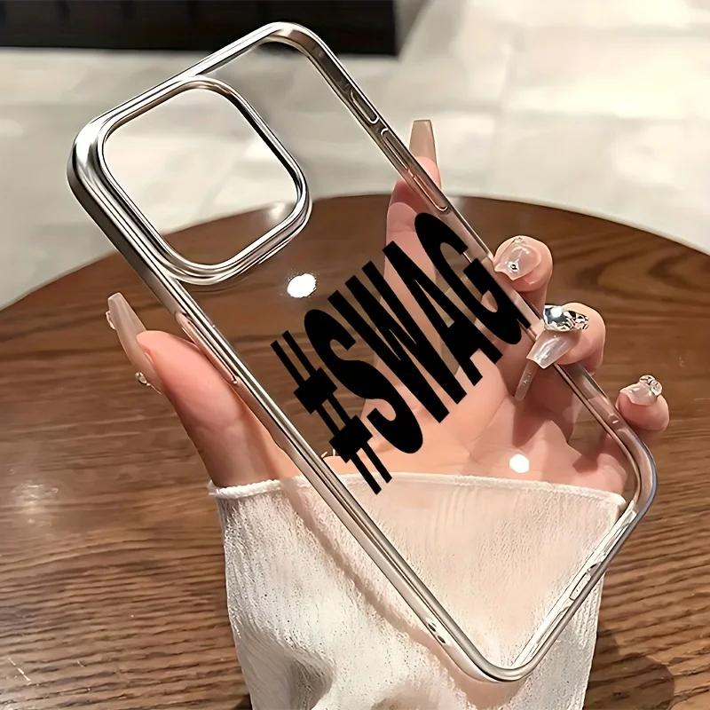 Модный трендовый чехол для телефона с английским текстом S-SWAG, простой, для iPhone 17AIR 16E 15 14 13 12 11 PRO MAX XSMAX XR 7 8 PLUS, чехол в стиле Y2K