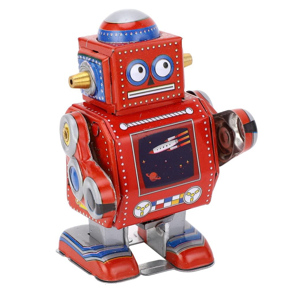 Заводная игрушка-робот ручной работы, декоративная винтажная заводная игрушка-робот, интересная заводная железная игрушка для кафе, бара, ресторана