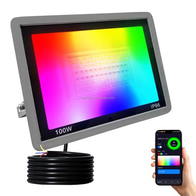 RGB CCT Прожектор 50 Вт 100 Вт IP66 Уличный Многоцветный Приложение Tuya AC 100-240 В Ландшафтный Прожектор Отражатель Садовая Вечеринка Сценический Свет