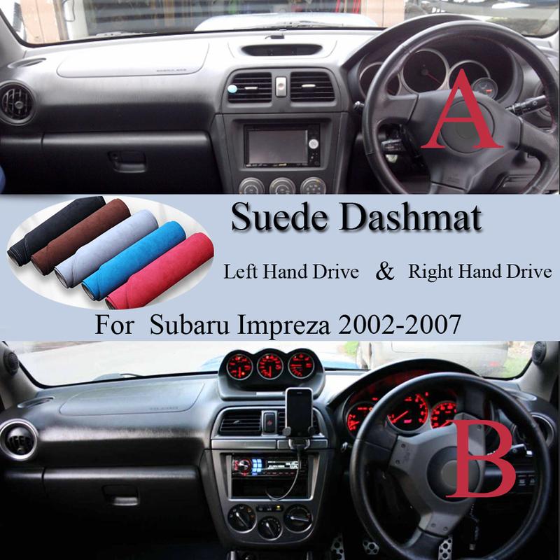 Для Subaru Impreza Wrx STi GD GG G2 2002 2003 2004-2007 Замшевый коврик на панель, чехол на панель, коврик-подушка на приборную панель, автомобильный аксессуар для стайлинга