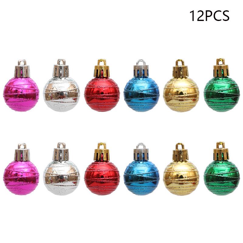12Pcs 3cm Color Electroplating Ball Christmas Tree Decor Xmas Festival Hanging Ornament