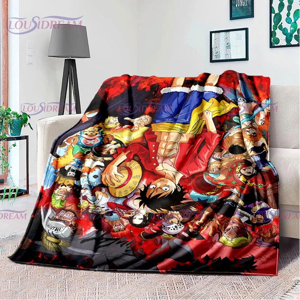 Одеяло с принтом японского поп-аниме, фланелевое постельное белье для дивана, офисное одеяло для пикника, домашний декор, подарок на день рождения