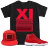 XI 23 Футболка и кепка в тон к кроссовкам Air Js 11 Retro 11 Win Like 96 Красные