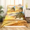 Palm Coconut Tree King Queen Duvet Cover Ocean Blue Sky Bedding Set Sea Landscape Beach Sunset 2/3PCS Polyester Comforter Cover