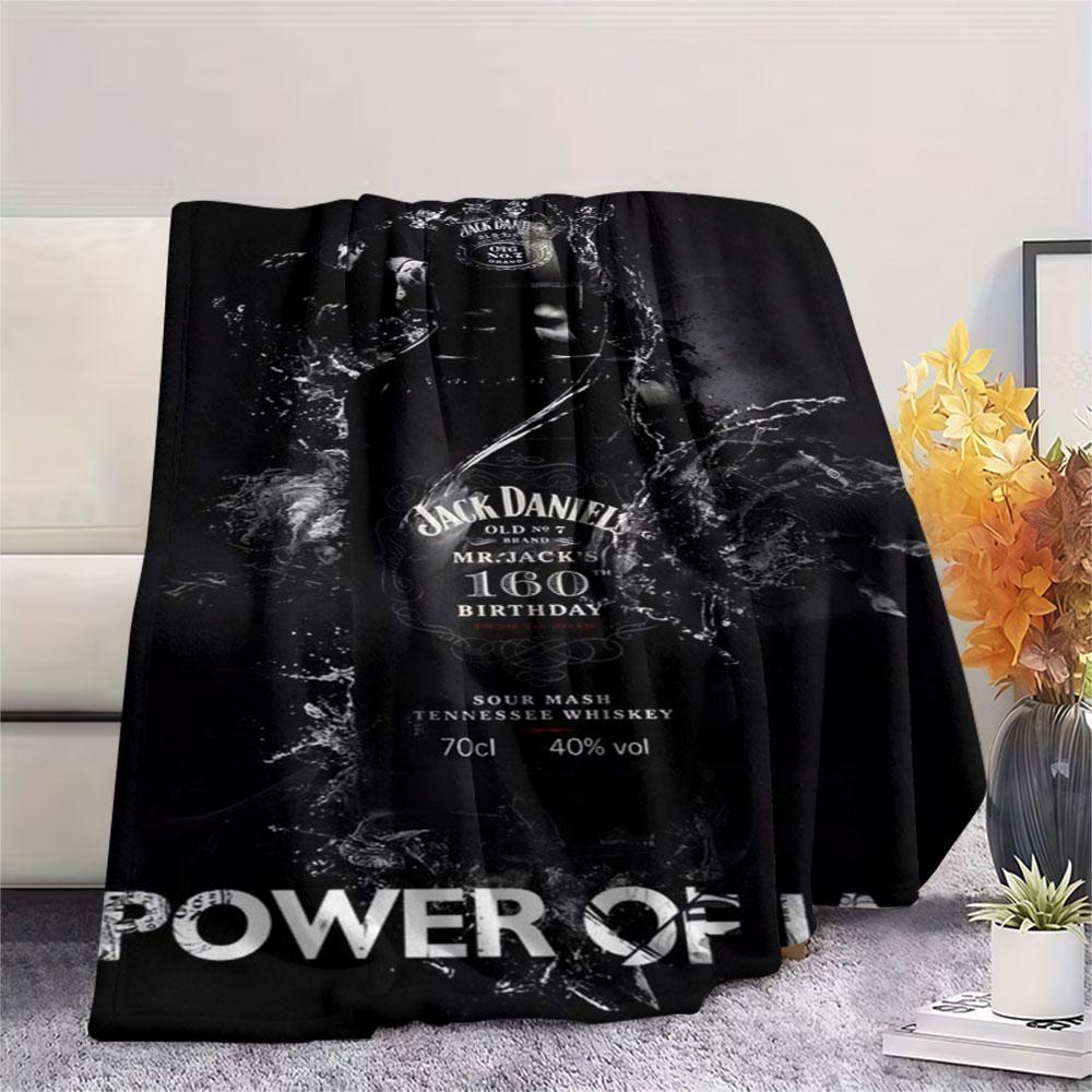 JACK DANIELS whisky printing Flannel Blanket Bedroom Sofa Camping Warm blanket Gifts for family and friends-MJ005