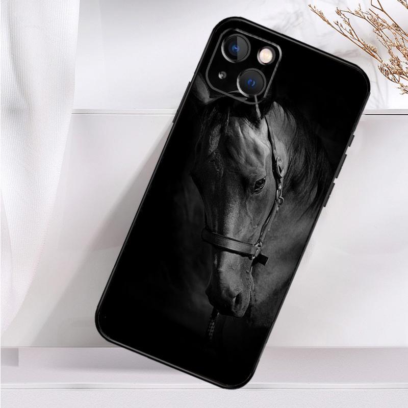 Черный Белый Лошадь Чехол Для Телефона iPhone 16 15 14 12 11 13 Pro Max 7 8 Plus X XR XS Max 13 12 Mini Cover