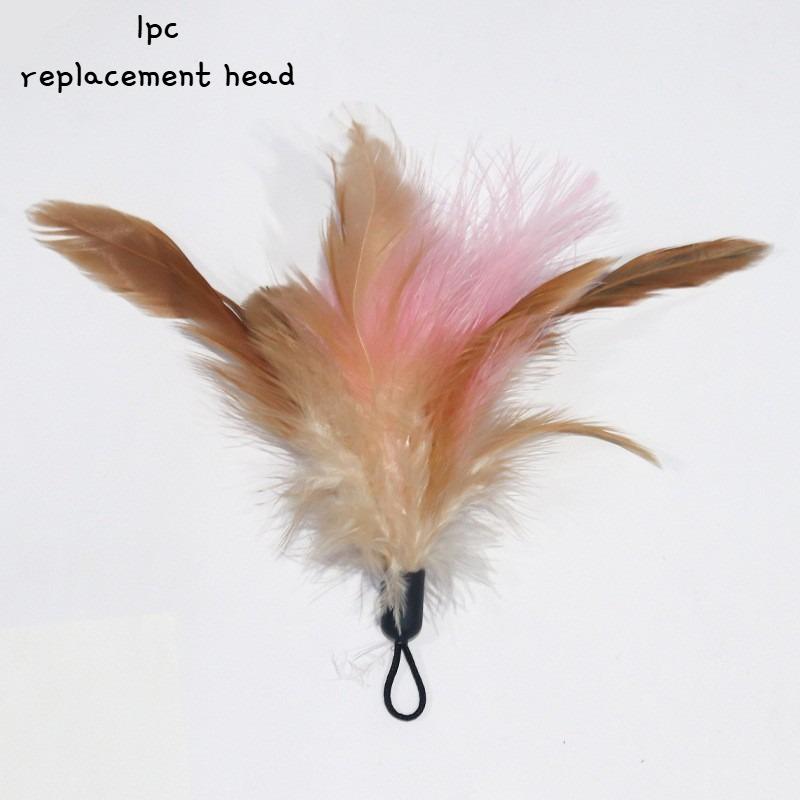 Interactive Cat Wand Toy with Feather-Style Tassel & Bell on Flexible Elastic Rod