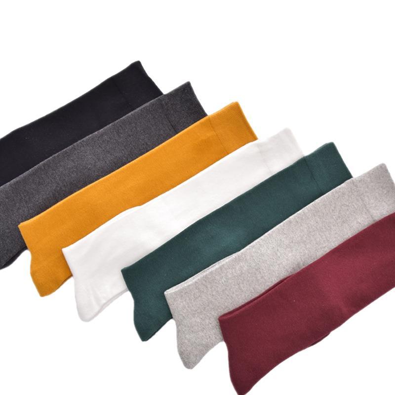 Хлопковые весенне-осенние женские гольфы однотонного цвета, женские школьные носки для вечеринок, уличных танцев, зимние теплые гольфы для женщин