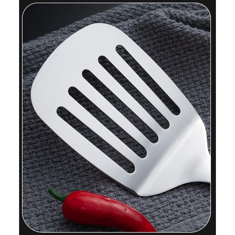 HANYANG Лопатка из нержавеющей стали, кухонная утварь, лопаточка с деревянной ручкой, кухонная лопатка