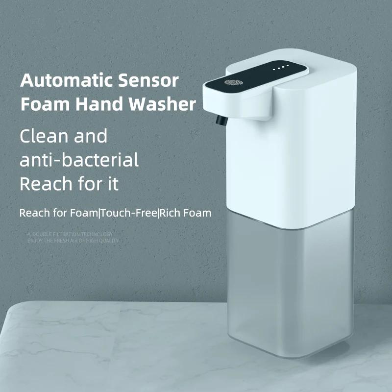 Hands Free Soap Dispenser Automatic Infrared Sensor USB Rechargeable 400ml Large Capacity for Family Bathroom Kitchen