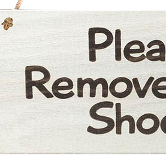 Creative with Hanging Rope Practical Decorative Please Remove Your Shoes Hanging Plaque Door Plaque