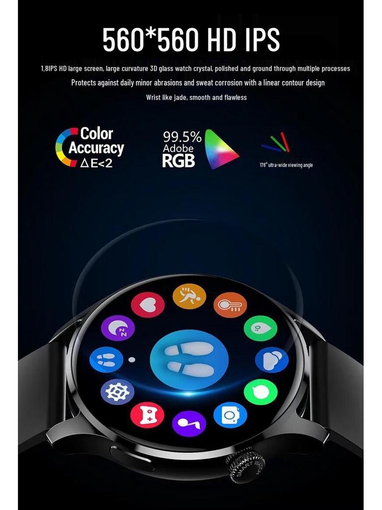 Умные часы Watch5 Sport: Многофункциональный OLED HD экран с Bluetooth