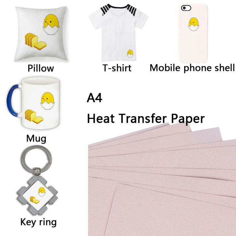 10pcs/set A4 Heat-Press Transfer Paper T-Shirt Iron-on Fabric Inkjet Printer Mug