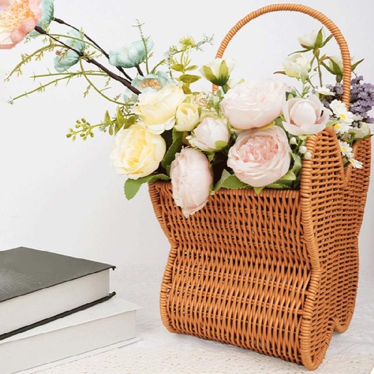 Decorative Butterfly Shaped Basket with Handle Plastic Construction Storage Container For Living Room Bedroom