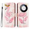 Фламинго роскошный окрашенный кожаный чехол-кошелек из искусственной кожи в стиле книги для Huawei P20 P30 P40 P50, Pura 70, Mate 60, Mate 70, Honor 50...
